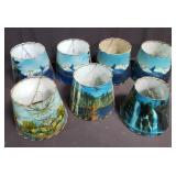 7 vintage scenic lampshades