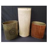 Group of vintage wastebaskets