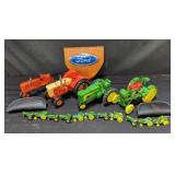 Group of tractor toys