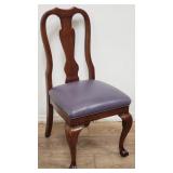 Mahogany and faux leather seat side chair