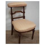 French walnut upholstered smoking chair