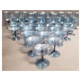 Group of blue Lenox stemware