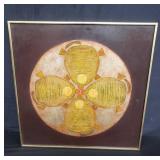 Signed mixed media abstract painting