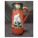 Japanese Sumida Gawa pottery figurial pitcher