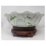 Chinese 20th century porcelain lotus form bowl