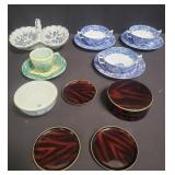 Group of porcelain bowls, tea cup saucer etc box