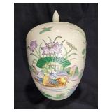 Vintage Chinese large lidded ginger jar