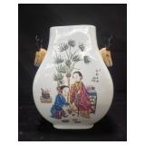 Chinese porcelain deer handle vase