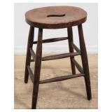 Antique elm pub stool