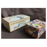 Pair of cloisonné boxes