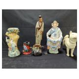 Group of 6 Miscellaneous figurines, vase,
