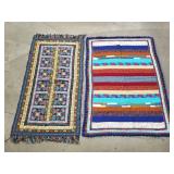 Pair of handmade beading afghan and quilt