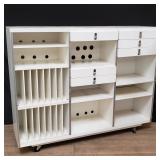 Vintage record cabinet on casters