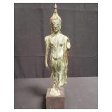 Vintage Thai bronze walking Buddha sculpture