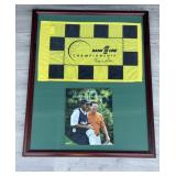 Framed Tom Watson autographed flag