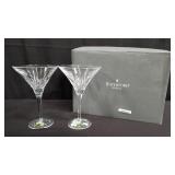 Pair of Waterford crystal Lismore martini glasses