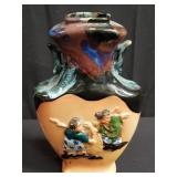Signed Asian pottery glazed vase