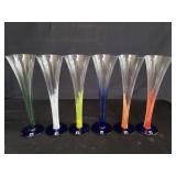 6 hand blown Atelier Morava Champagne flutes