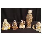 Group of Asian handpainted porcelain figurines