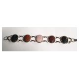 Vintage sterling silver and multi stone scarab