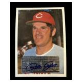 Pete Rose autograph card on sticker
