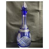 Vintage cobalt blue bohemian style crystal