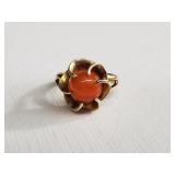 14k gold and fire opal ring