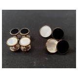 Group of sterling silver cufflinks with onyx and