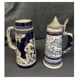 Pair of vintage steins