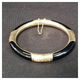 14k gold and onyx bangle bracelet