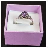 Sterling silver and amethyst ring