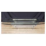 David Hicks-style chrome coffee table with