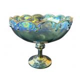 Vintage Indiana carnival glass pedestal bowl