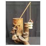 Japanese ceramic bamboo vase