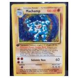 First edition base Machamp Pokemon card