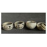 Group of sterling silver rings