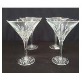 Four Waterford crystal Lismore martini glasses