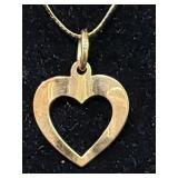 14k gold necklace with 14k gold heart pendant