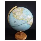 World globe on wood base