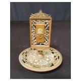 Antique bronze match holder