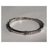 Sterling silver hinged bangle bracelet
