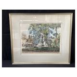 Signed framed watercolor on paper Louise Yancey