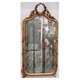 Antique French gilt wall beveled mirror with