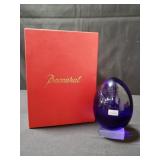 Baccarat cobalt blue crystal egg in original box