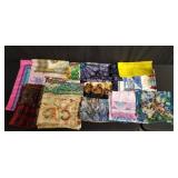 Group of scarves, some silk