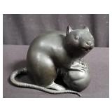 Bronze rat figurine