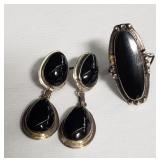 Sterling silver and onyx jewelry