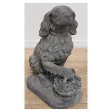 Cement garden dog statue