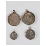 Pair of 1964 half dollar pendants, 1954 silver