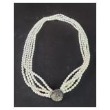 Multi-strand fresh water pearl necklace & sterling